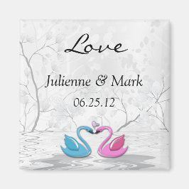 Imã Beijo Swans Wedding Magnet