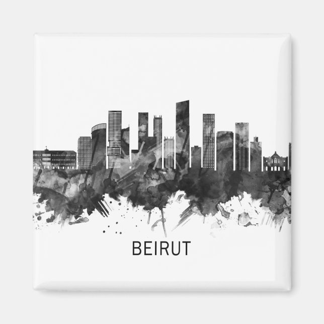 Imã Beirut Lebanon Skyline BW (Frente)