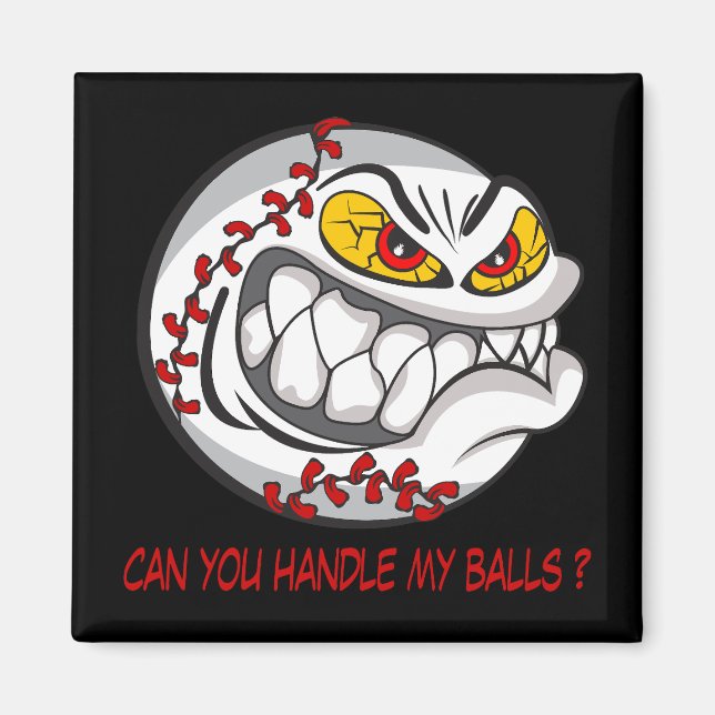 Imã Beisebol Zangado Preto (Frente)