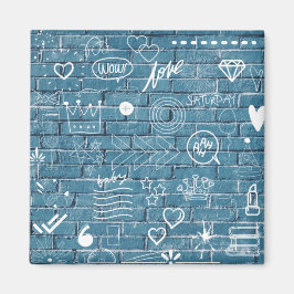 Imã Bela arte de Grafite na Caligrafia Verde da Parede