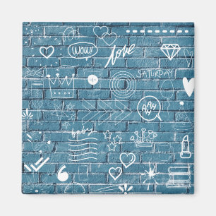 Imã Bela arte de Grafite na Caligrafia Verde da Parede