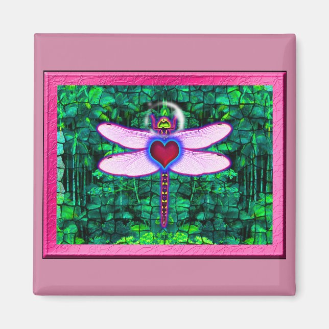 Imã Bela Arte Enquadrada “Dragonfly Enquadrada com Efe (Frente)