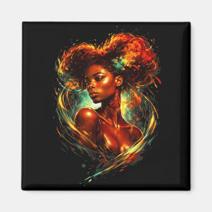 Imã Bela Arte Negra Mulher Afro-Americana