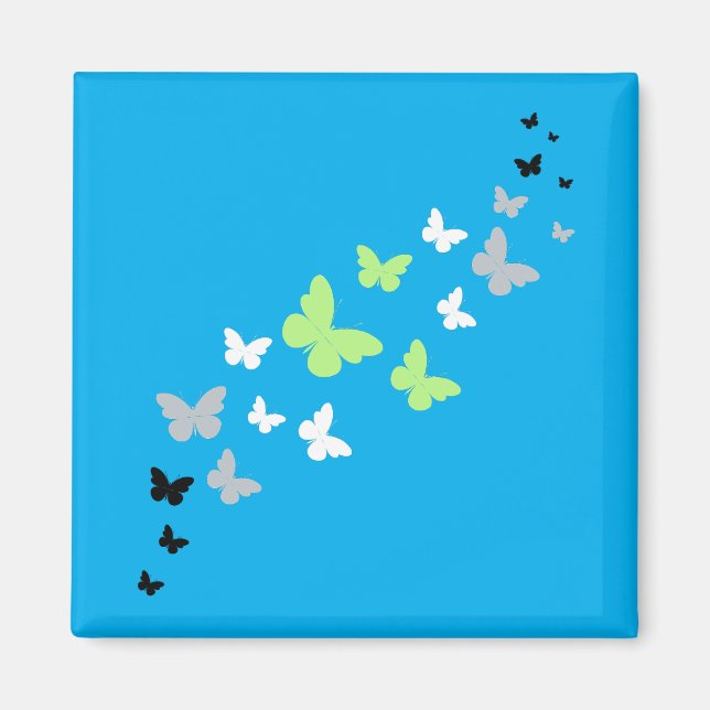 Imã Bela Borboleta Agender Pride (Frente)