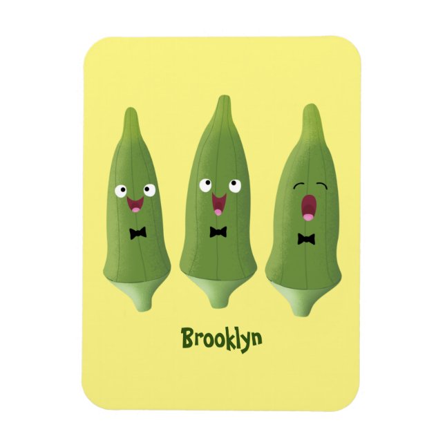 Ímã Bela caricatura de okra (Vertical)