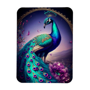 Ímã Bela Coloração Peacock Peafowl Bird Willife