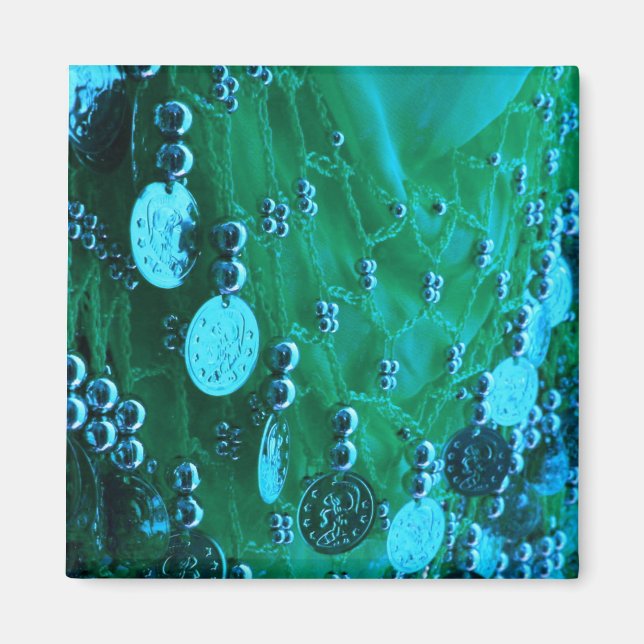 Imã Bela dança cachecol da anca com sinos bindi (Frente)