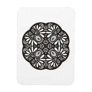 Ímã Bela Deco Black Square Doodle