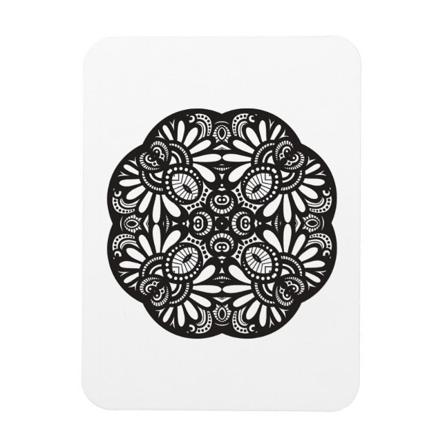 Ímã Bela Deco Black Square Doodle (Vertical)