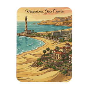 Ímã Bela paisagem de Maspalomas Gran Canaria Dunas