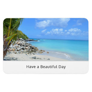 Ímã Bela Praia Tropical Turquesa