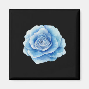 Imã Bela Rosa Azul Solitária em Ioga de Ginásio em Aqu
