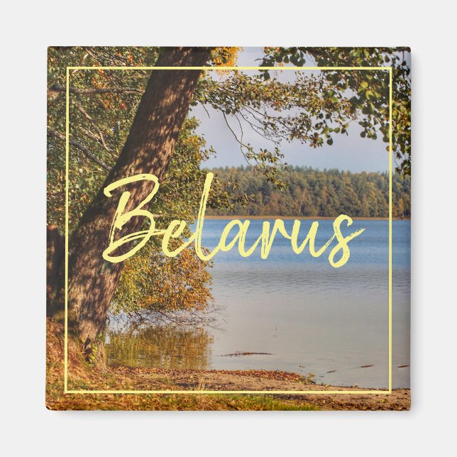 Imã Belarus Nature Svityaz Lake Magnet (Frente)