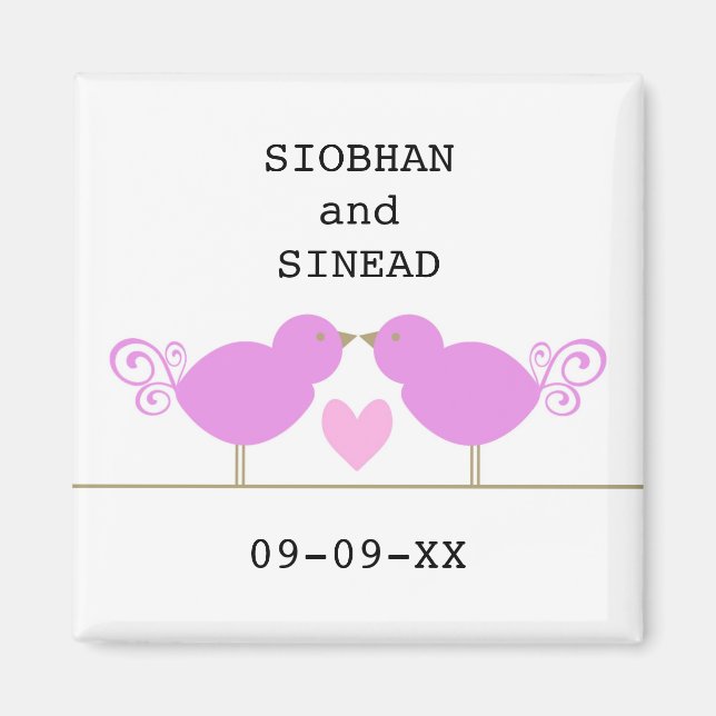 Imã Belas Aves Azuis Lésbicas Ímãs, Ímã de Data Especi (Frente)