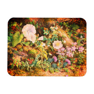 Ímã belas petúnias vintage flores pintura floral