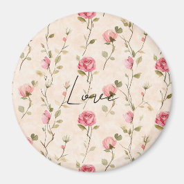 Imã Belas Rosas Rosa Creme Amor Floral