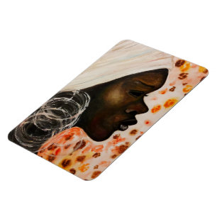 Ímã Beleza Africana - Pintura em Aquarela