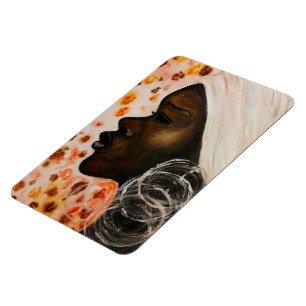 Ímã Beleza Africana - Pintura Watercolor