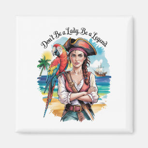 Imã Beleza Do Buccaneer Pirata Feminina No Convés