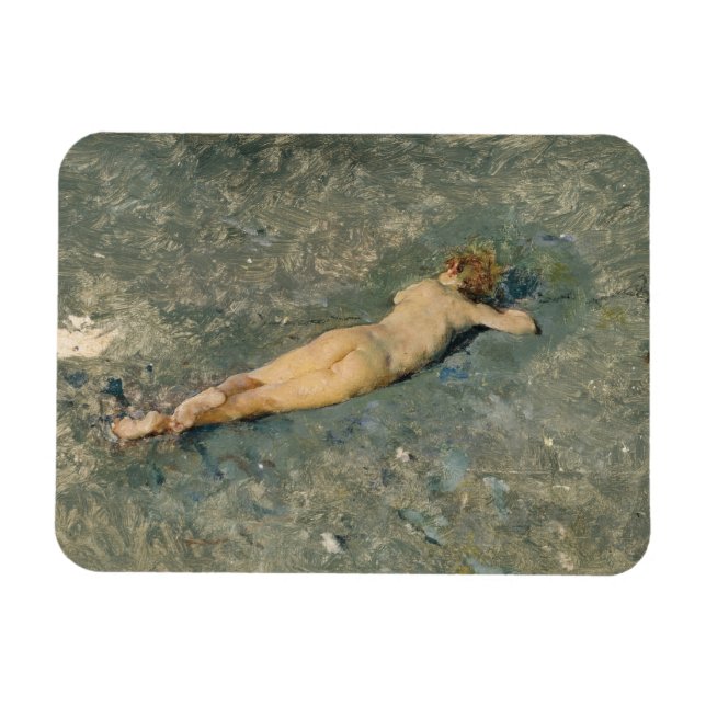 Ímã Beleza feminina Banho de sol na praia em Portici (Horizontal)