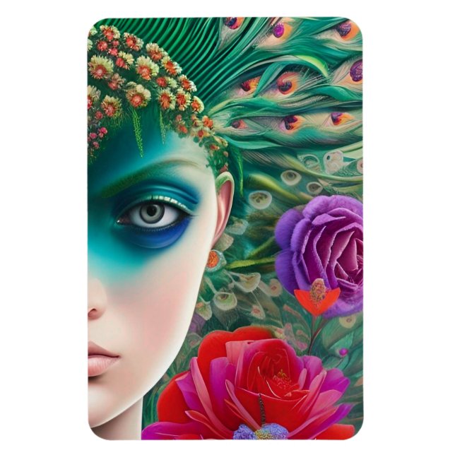 Ímã Beleza feminina Penas de chá (Vertical)