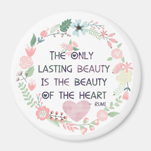 Imã Beleza Inspiracional Rosa do Rumi do Coração
