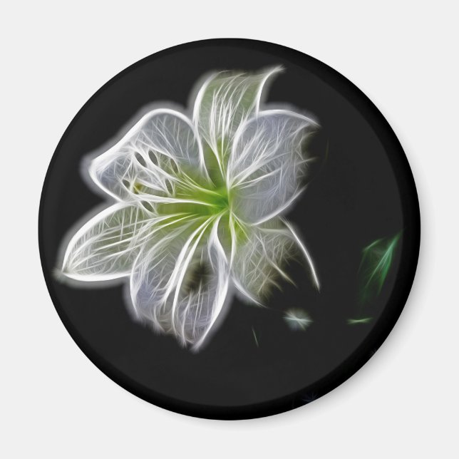 Imã Beleza natural da flor branca (Frente)