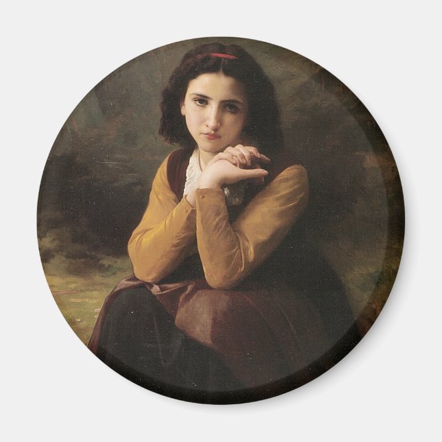 Imã Beleza Reflettiva (Mignon Pensive) 1869 Bouguereau (Frente)