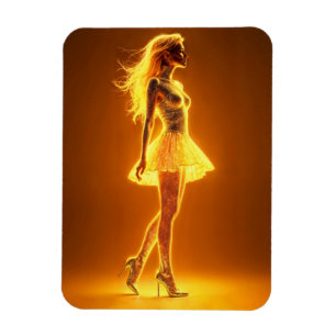 Ímã Beleza Shimmering na arte de vestimenta de ouro na