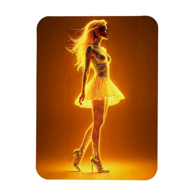 Ímã Beleza Shimmering na arte de vestimenta de ouro na (Vertical)