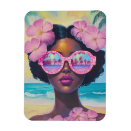 Ímã Beleza tropical em tons de rosa