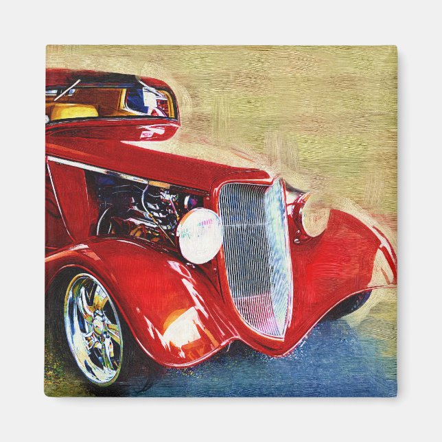 Imã Beleza Vermelha - Carro Coletor Clássico (Frente)