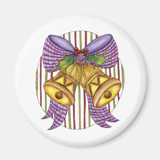 Imã Belinhos bonitos de natal com fita e Arco (Frente)