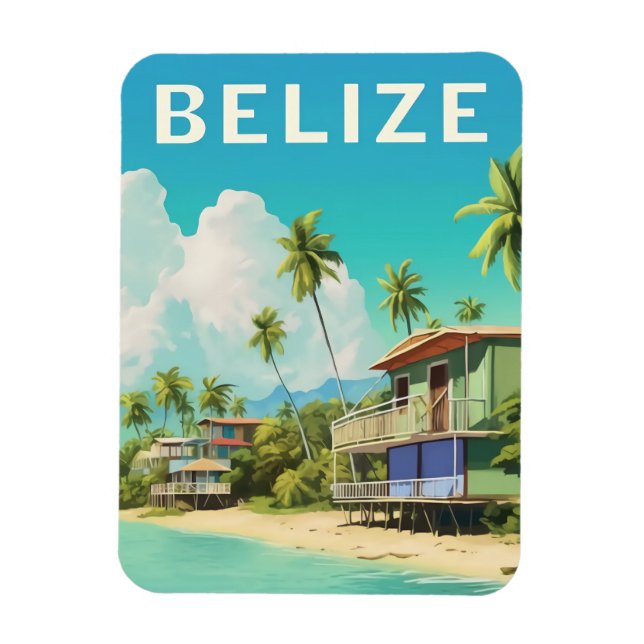 Ímã Belize Beach House Viagem Souvenir Magnet (Vertical)