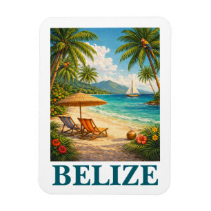 Ímã Belize Caribe Tropical Viagem Antiga