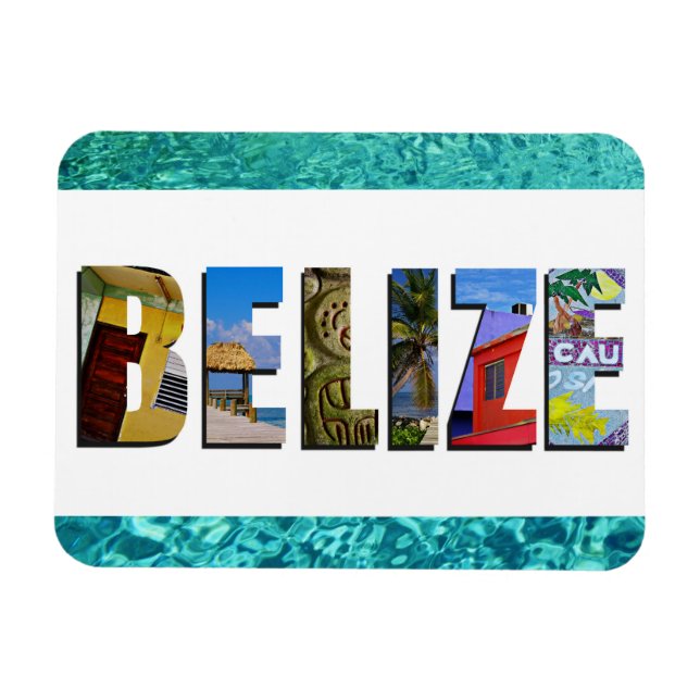Ímã Belize Tropical Beach Blue Ocean FoViagem (Horizontal)