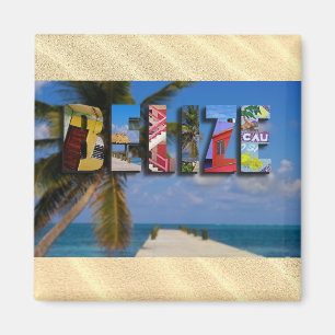 Imã Belize Tropical Sand Beach Blue Ocean Viagem Photo
