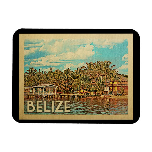 Ímã Belize Viagens vintage (Horizontal)