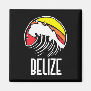 Imã Belize Vintage Anos 80 Retro Surfando Onda Da Prai