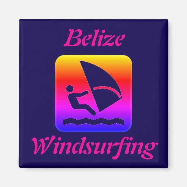 Imã Belize Windsurfing Rainbow (Caye Longo) (Frente)