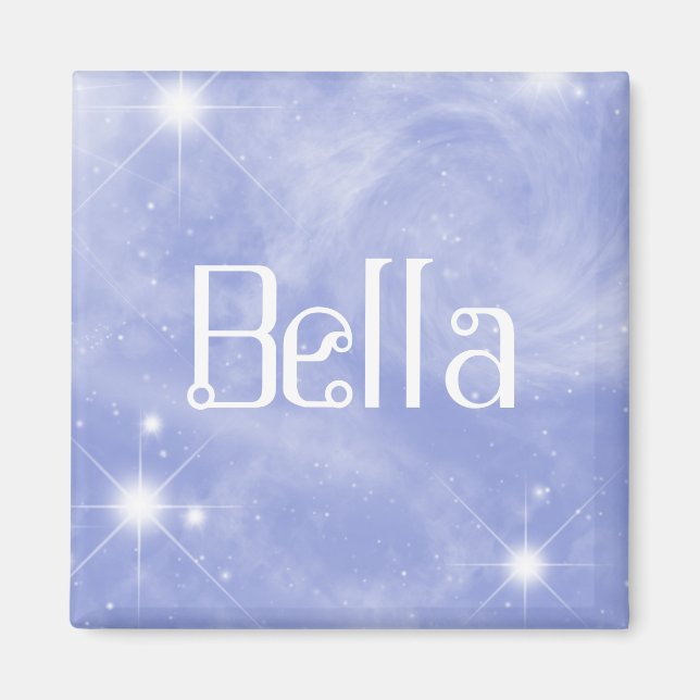 Imã Bella Name Magnet Editável | Starry Space (Frente)