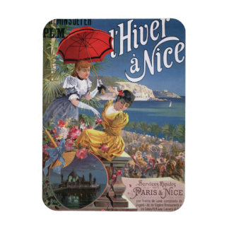 Ímã Belle Epoque Nice poster de viagens de inverno
