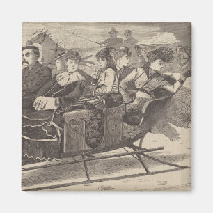 Imã Belles de Natal (Lindas Mulheres, um Xmas Sleigh)