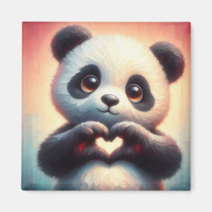 Imã Belo Amor Coração Panda