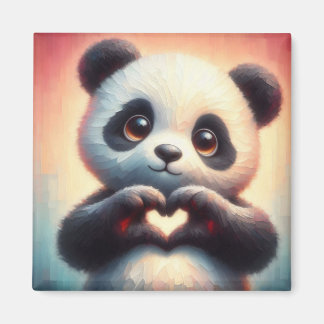 Imã Belo Amor Coração Panda