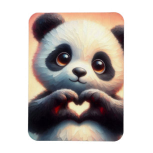 Ímã Belo Amor Coração Panda