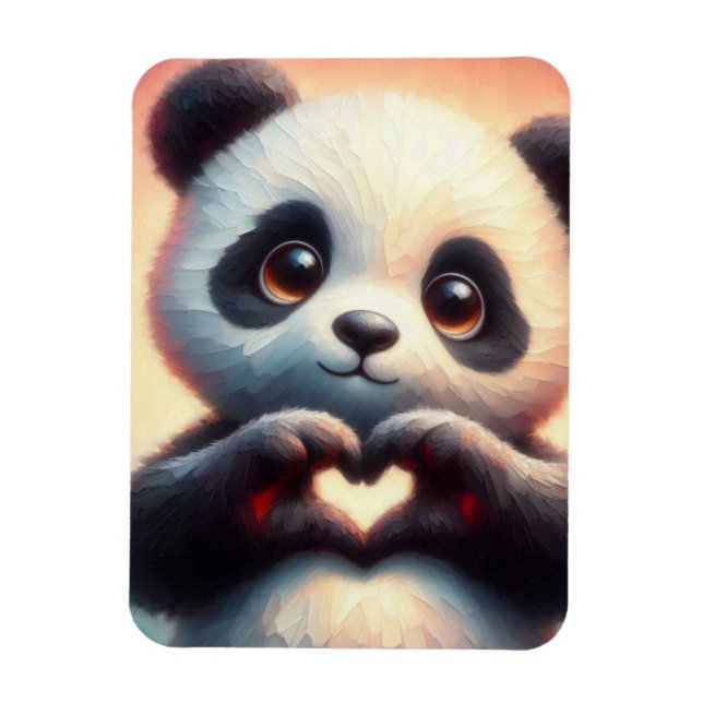 Ímã Belo Amor Coração Panda (Vertical)