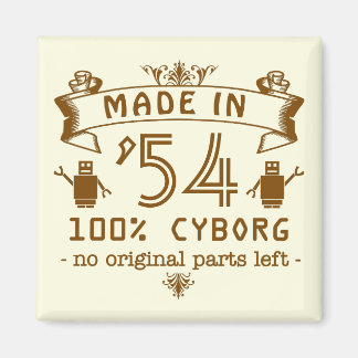 Imã Belo aniversário Cyborg com ano personalizável