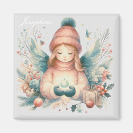 Imã Belo anjo de inverno em meio à natureza do norte