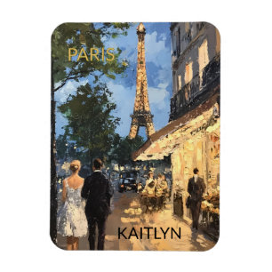 ÍMÃ Belo Aquarela de Nome de Viagem de Paris